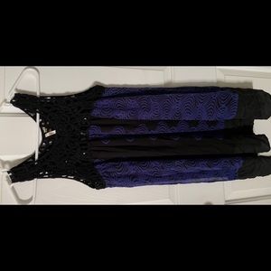 Black and blue mini dress